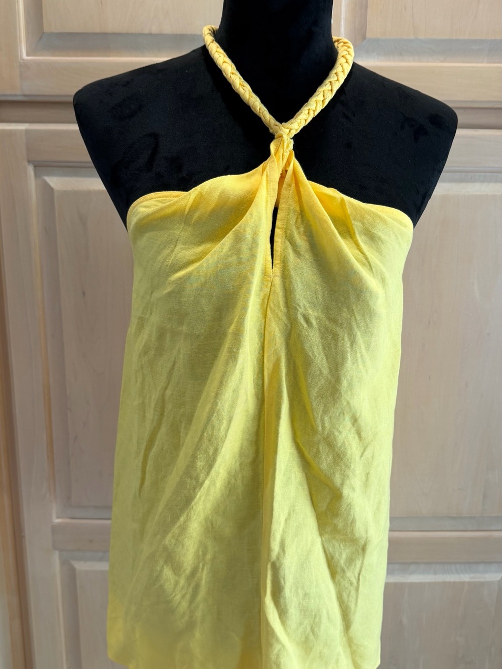 INC International Concepts Yellow Braided Halter Tank Top